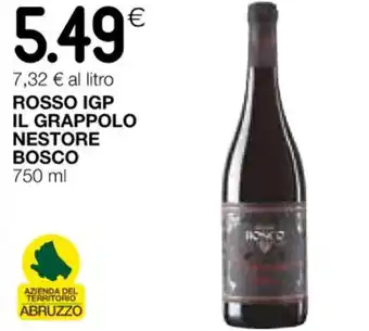 Coop ROSSO IGP IL GRAPPOLO NESTORE BOSCO 750 ml offerta