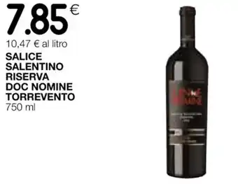 Coop SALICE SALENTINO RISERVA DOC NOMINE TORREVENTO 750 ml offerta