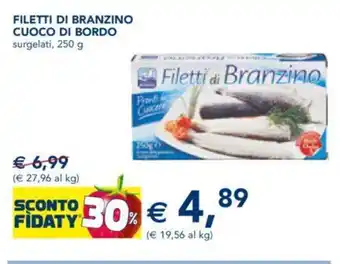 Esselunga FILETTI DI BRANZINO CUOCO DI BORDO surgelati, 250 g offerta