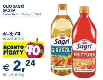 Esselunga OLIO SAGRÌ SAGRA Girasole o Frittura, 1,5 litri offerta