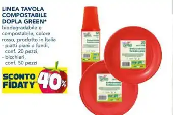 LINEA TAVOLA COMPOSTABILE DOPLA GREEN