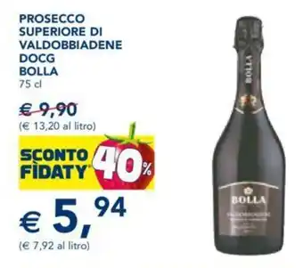 Esselunga PROSECCO SUPERIORE DI VALDOBBIADENE DOCG BOLLA 75 cl offerta