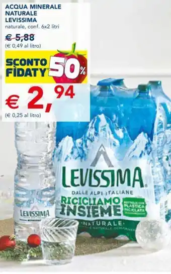 Esselunga ACQUA MINERALE NATURALE LEVISSIMA naturale, conf. 6x2 litri offerta