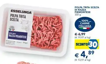 Esselunga POLPA TRITA SCELTA DI RAZZA PIEMONTESE 350 g offerta