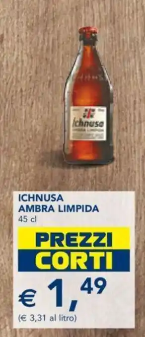Esselunga ICHNUSA AMBRA LIMPIDA 45 cl offerta