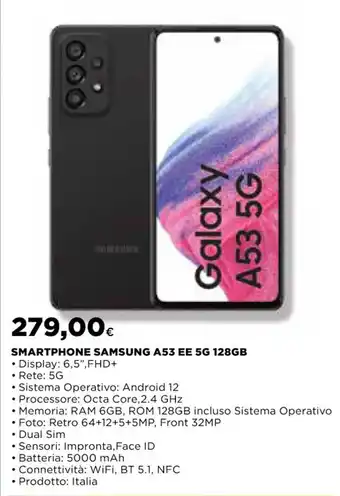 Ipercoop SMARTPHONE SAMSUNG A53 EE 5G 128GB offerta