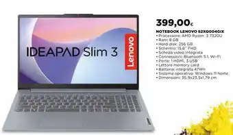 Ipercoop NOTEBOOK LENOVO 82XQ004GIX offerta