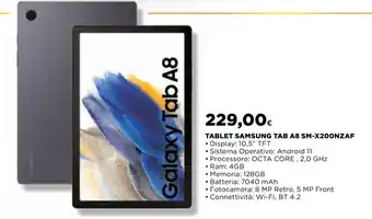 Ipercoop TABLET SAMSUNG TAB A8 SM-X200NZAF offerta