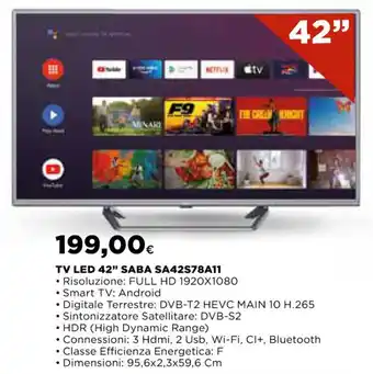 Ipercoop TV LED 42" SABA SA42S78A11 offerta