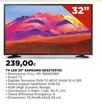 Ipercoop TV LED 32" SAMSUNG UE32T5372C offerta