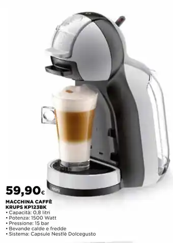 Ipercoop MACCHINA CAFFÈ KRUPS KP123BK offerta