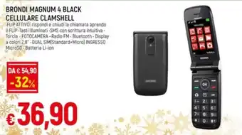 Famila Superstore BRONDI MAGNUM 4 BLACK CELLULARE CLAMSHELL offerta