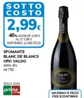 SPUMANTE BLANC DE BLANCS ORO VALDO extra dry