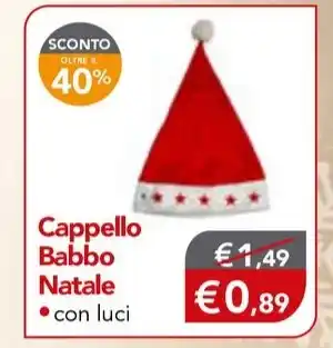 Cappello Babbo Natale con luci