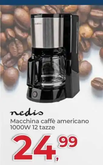 Portobello nedis Macchina caffè americano 1000W 12 tazze offerta