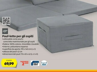 ALDI Living Style Pouf-Letto Per Gli Ospiti offerta