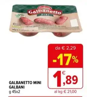 Iperal GALBANETTO MINI GALBANI g 45x2 offerta