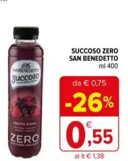 Iperal SUCCOSO ZERO SAN BENEDETTO ml 400 offerta
