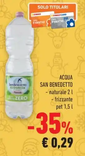 Conad ACQUA SAN BENEDETTO - naturale 2 l offerta