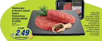 Prix Quality Hamburger di Bovino Adulto Razza Piemontese ECCELLENZE DI PRIX offerta