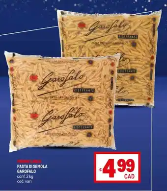 Metro PASTA DI SEMOLA GAROFALO conf. 3 kg offerta