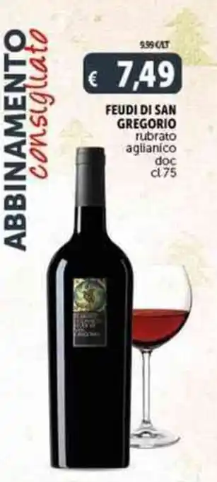 Deco Supermercati FEUDI DI SAN GREGORIO rubrato aglianico doc offerta