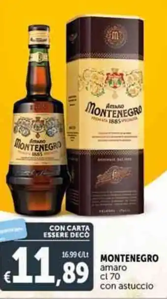 Deco Supermercati MONTENEGRO amaro cl 70 offerta