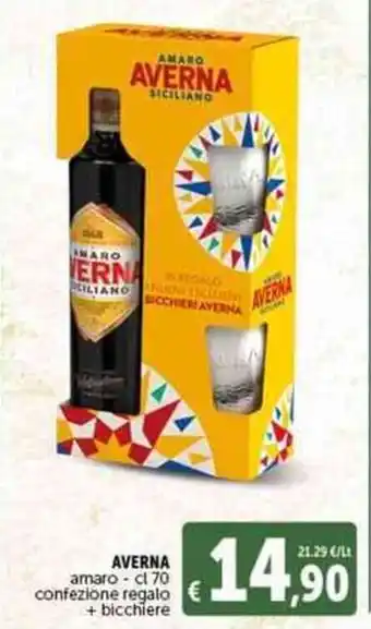 Deco Supermercati AVERNA amaro - cl 70 confezione regalo + bicchiere offerta