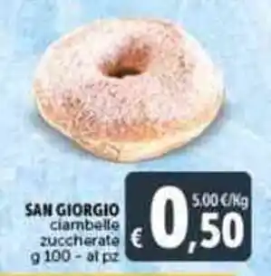 Deco Supermercati SAN GIORGIO ciambelle zuccherate g 100 offerta