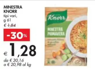 Bennet MINESTRA KNORR tipi vari, g 61 offerta