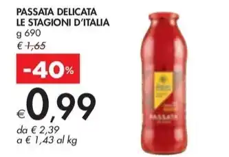 Bennet PASSATA DELICATA LE STAGIONI D'ITALIA g 690 offerta