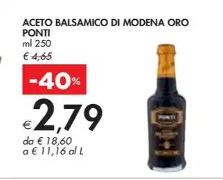 ACETO BALSAMICO DI MODENA ORO PONTI ml 250