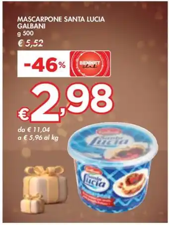 Bennet MASCARPONE SANTA LUCIA GALBANI g 500 offerta