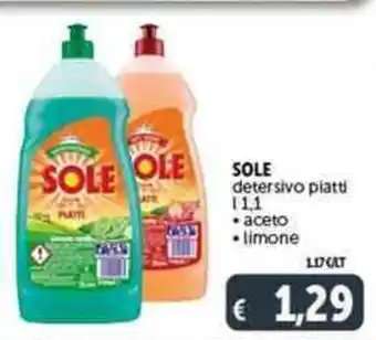 Deco Supermercati SOLE detersivo piatti l 1,1 offerta