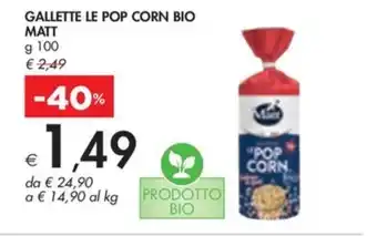 Bennet GALLETTE LE POP CORN BIO MATT offerta