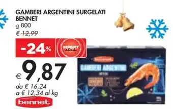 Bennet GAMBERI ARGENTINI SURGELATI BENNET g 800 offerta