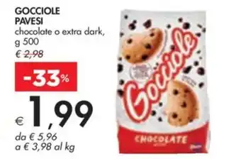 Bennet GOCCIOLE PAVESI chocolate o extra dark, g 500 offerta