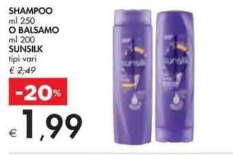 Bennet SHAMPOO O BALSAMO SUNSILK tipi vari offerta