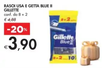 Bennet RASOI USA E GETTA BLUE II GILLETTE conf. da 8 + 2 offerta