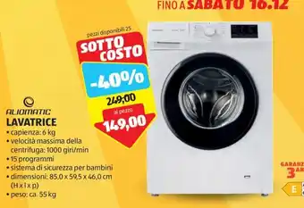 ALDI ALIOMATIC LAVATRICE offerta