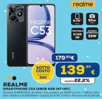 Euronics REALME SMARTPHONE C53 128GB 6GB INT+NFC offerta