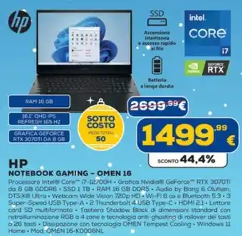 Euronics HP NOTEBOOK GAMING- OMEN 16 offerta