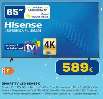 Euronics SMART TV LED 65A69K offerta