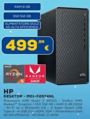 Euronics HP DESKTOP-M01-F2074NL offerta