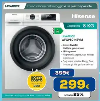 Euronics Hisense LAVATRICE WFQP8014EVM offerta