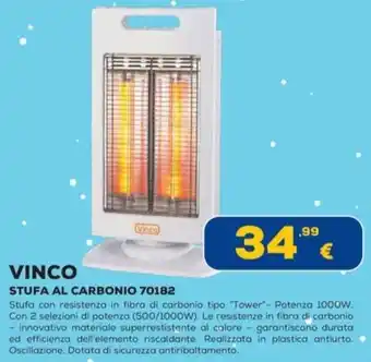 Euronics VINCO STUFA AL CARBONIO 70182 offerta