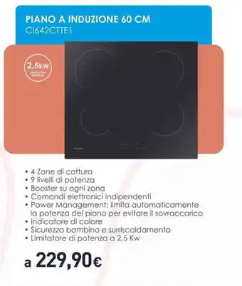 Unieuro PIANO A INDUZIONE 60 CM C1642CTTE1 offerta