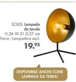 Casa Soleil Lampoda Da Tavolo offerta