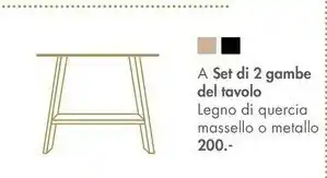 Casa Casa Shop A Set Di 2 Gambe Del Tavolo offerta