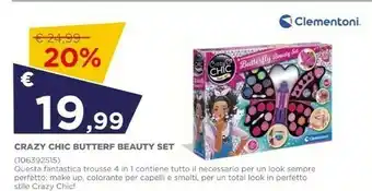 Toys Center Clementoni Crazy Chic Butterfly Beauty Set offerta